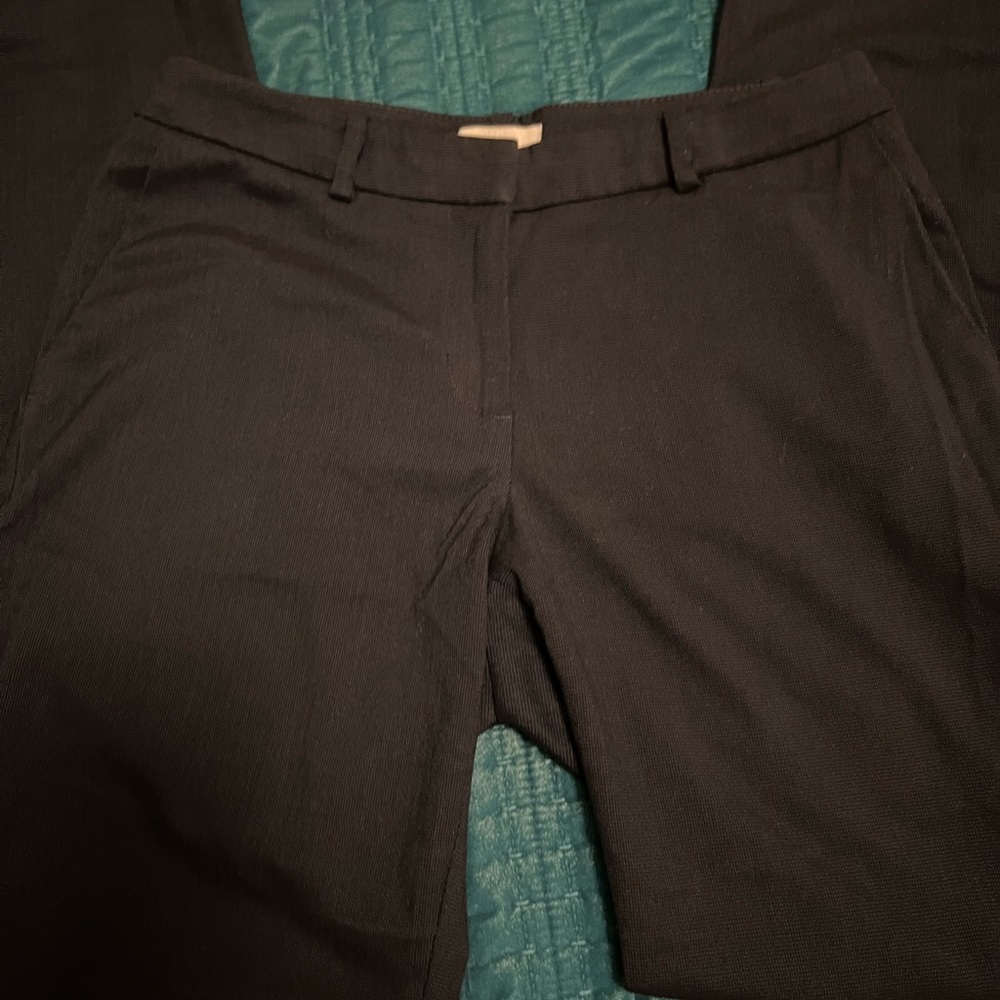 H&M Womens Casual Dress Pant Mid Rise Flat Front Pockets Black Size 4
